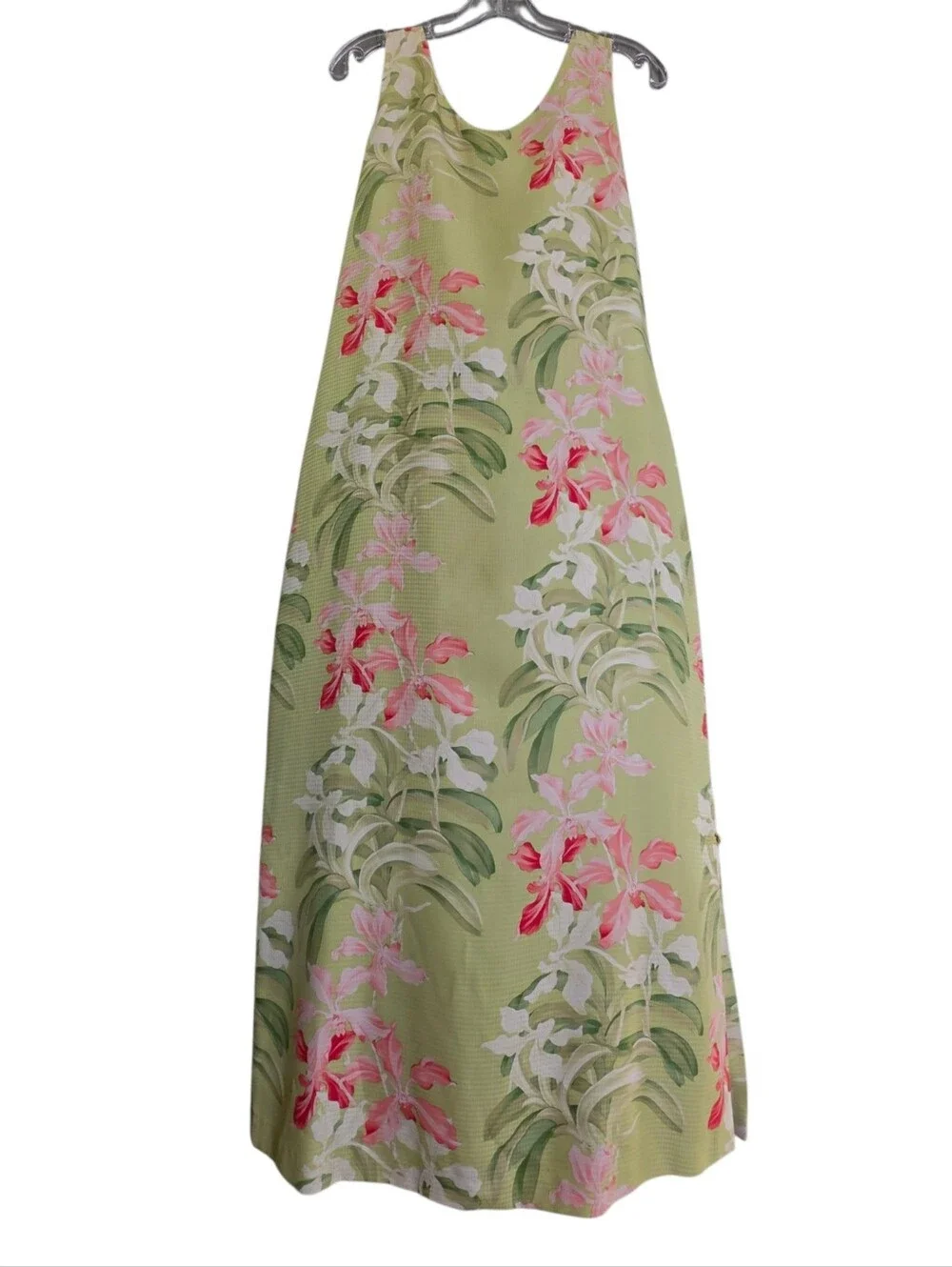 Nwot Tommy Bahama Sleeveless Lime Green Pink Orchid Tropical Resortwear Maxi